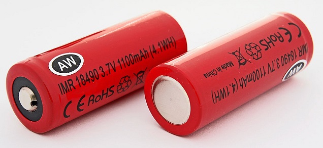 AW IMR 18490 - 1100 mAh de la batería
