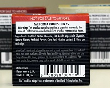 E-Cigarette Cartridge Ingredients