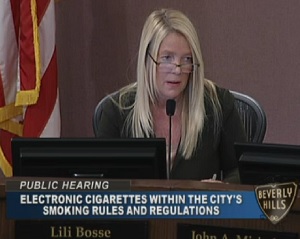 Vice Mayor Lili Bosse Beverly Hills Council Meeting E-Cigarette Nov 5, 2013
