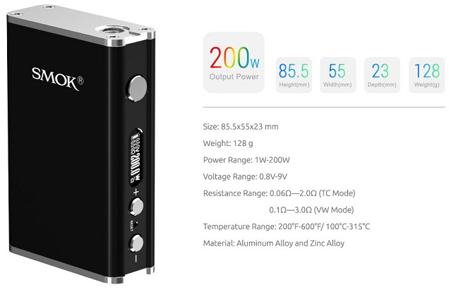 Smok R200 200 W TC Box Mod