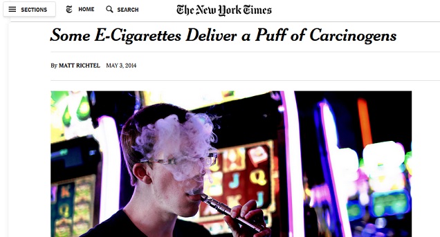 NYT Formaldehyde in E-Cigarettes