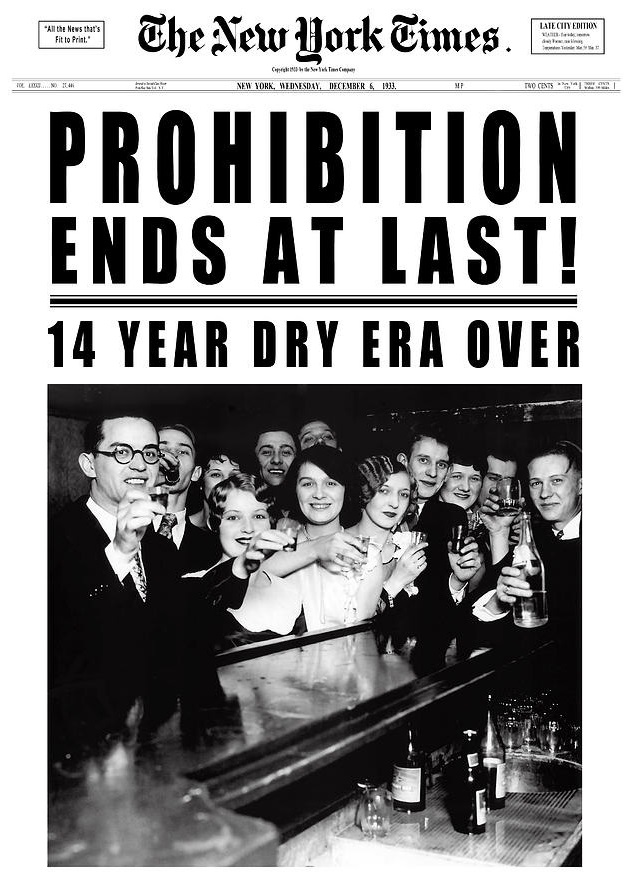 Prohibition ends at last