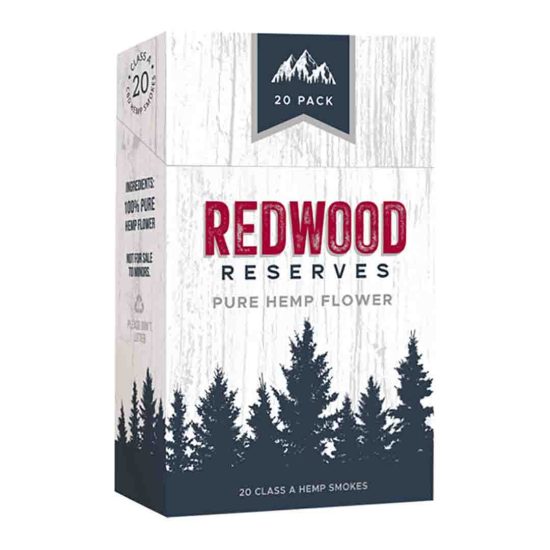 Redwood Reserves hemp flower cigarette pack